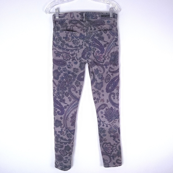 Citizens Of Humanity Thompson Paisley Corduroy Mid Rise Skinny Pants 26 Hippie - Picture 3 of 13